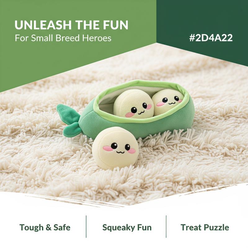 소형견용 완두콩 모양 플러시 장난감 1개, 물림 방지, - Interactive Squeaky Plush Dog Toy 리뷰 및 가격